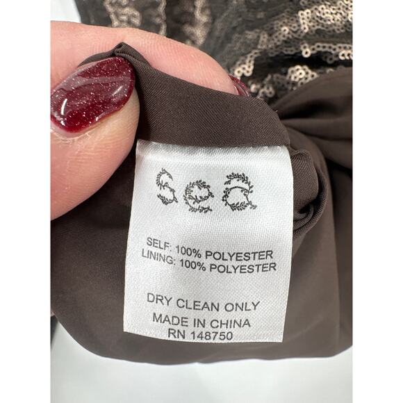 Sea New York Rachelle Puff Sleeve Dress in Bronze Size Large NWT Pockets - Picture 12 of 13